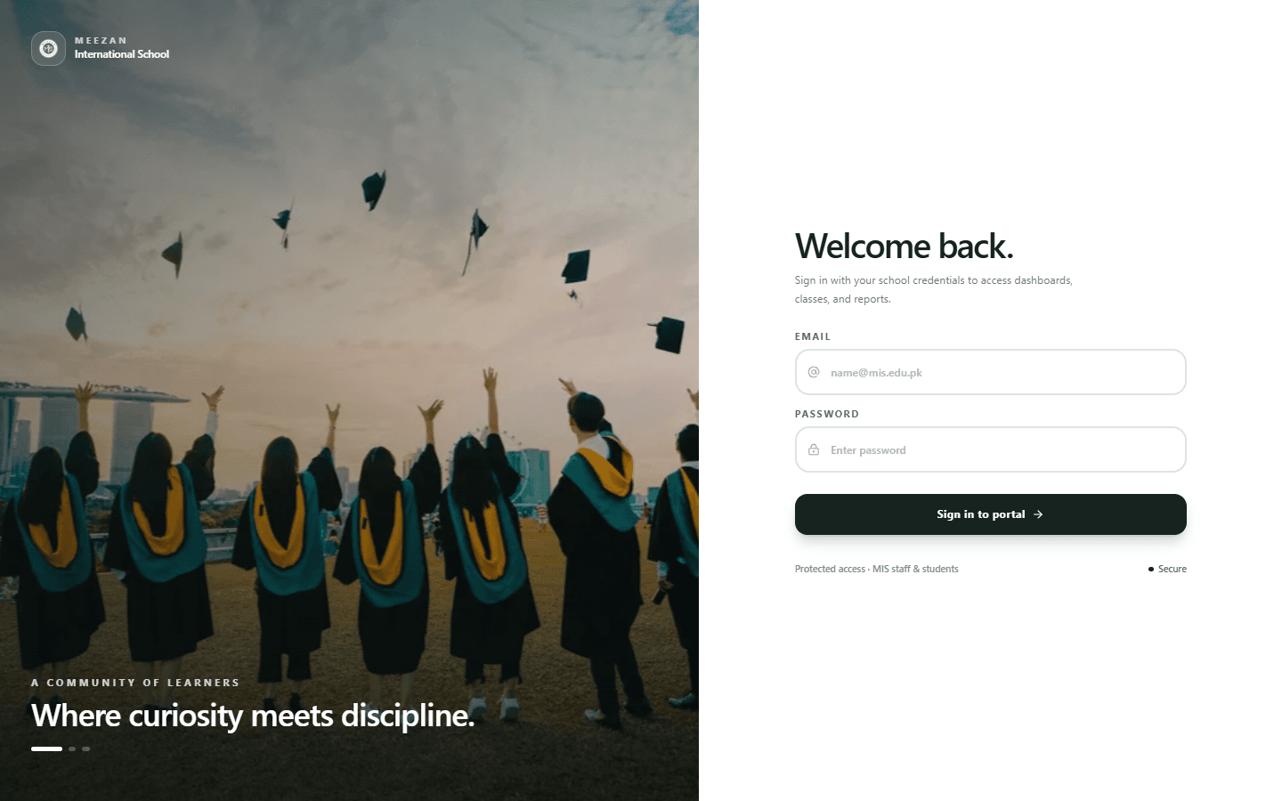 Meezan International School — Portal product preview