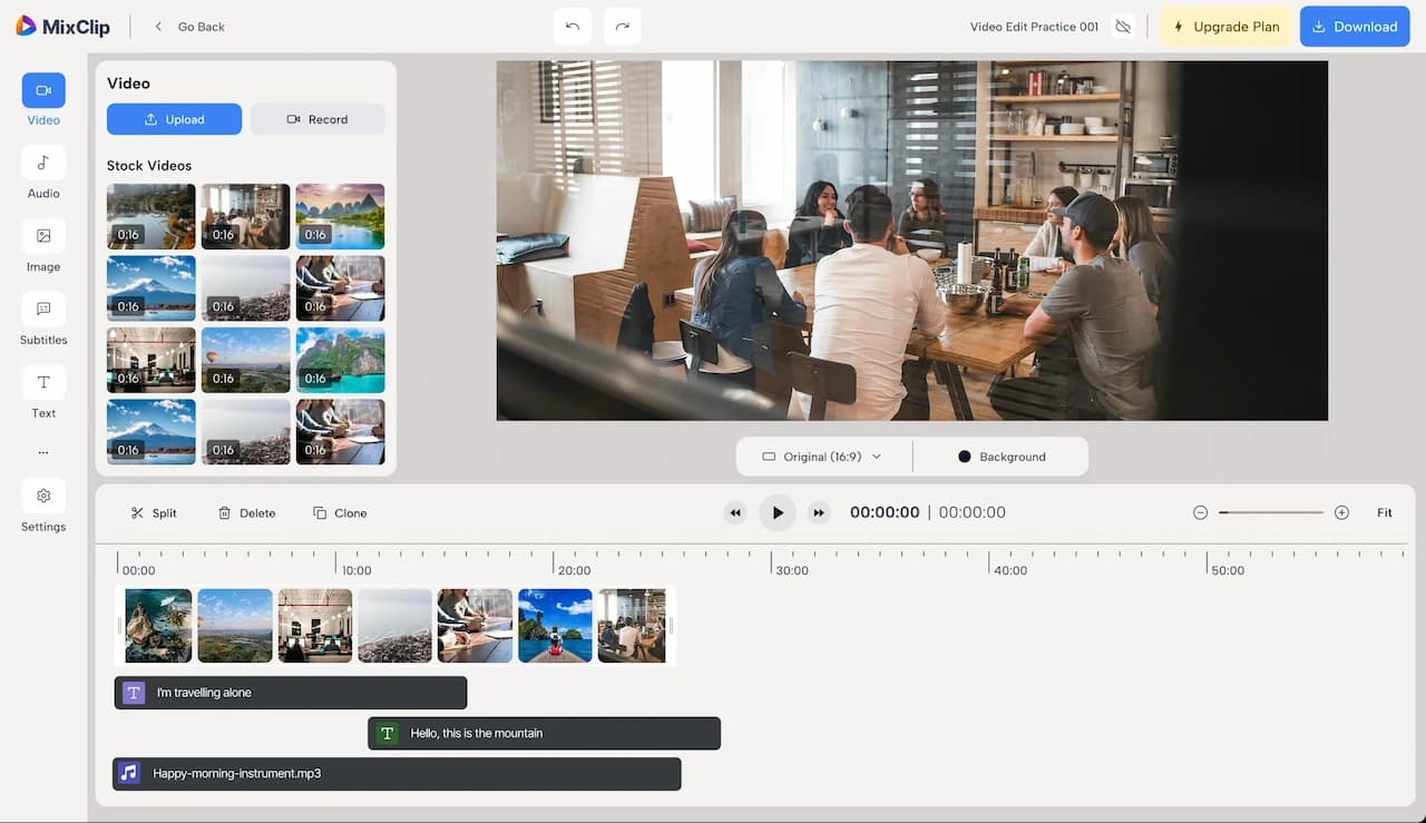 MixClip — AI Video Editor product preview
